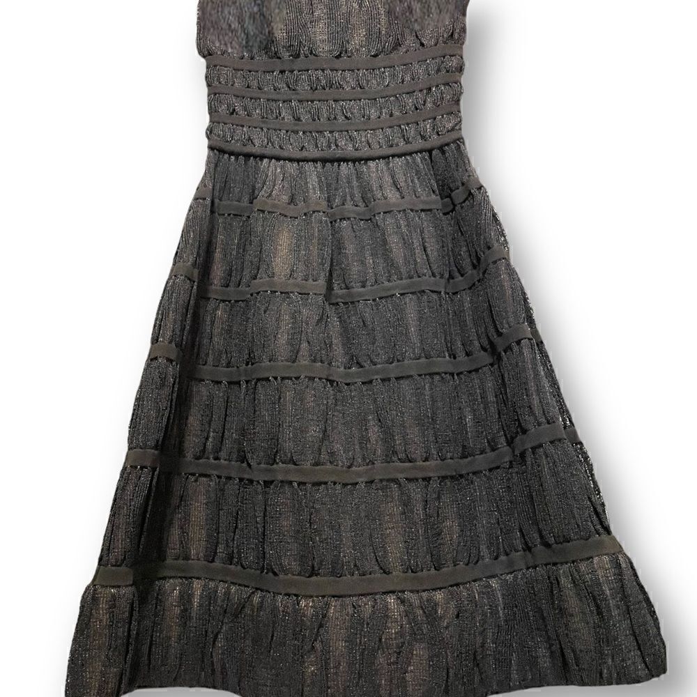 ALAÏA PARIS Black Knit Overlay Dress |Size:Small| - Picture 9 of 14